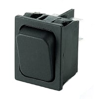 Marquardt Switches Switch, Rocker, DPDT, IP40, 6A, 125-250VAC, Non-Illuminated, Black, QC, 6.3