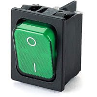 Marquardt Switches Illuminated Rocker Switch, DPST/ON-OFF, 16A, 400V, Legend, Green, 1830 Series