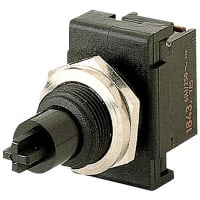 Marquardt Switches Switch, Pushbutton, SPST, ON-OFF, IP40, 6A, 125-250VAC, Snap on Actuator, QC4.8