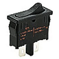 Marquardt Switches Switch, Rocker, SPST, ON-OFF, IP40, 6A, 125-250VAC, Non-Illum, Black, I/O Legend, QC, 4.8