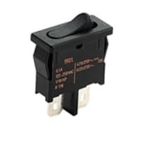 Marquardt Switches Switch, Rocker, SPST, ON-OFF, IP40, 30mA, 12VDC, Non-Illum, White, White Base, QC, 4.8