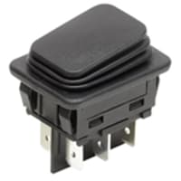 Marquardt Switches Switch, Rocker, DPDT, (ON)-OFF-(ON), 14A, 125-250VAC, Non-Illuminated, Green