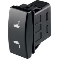 Marquardt Switches Switch, Rocker, 2xSPST, (ON)-OFF-(ON), 10A, 12VDC, Illum, W/Search Lighting, LED, Grn, QC