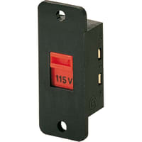 Marquardt Switches Switch, Slide, DPDT, 10A, 125, VAC, 5A, 250VAC, Blk Housing, Red Actr, 115/230 Legend, QC