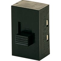 Marquardt Switches Switch, Slide, DPDT, IP40, 10A, 125VAC, 5A, 250VAC, Blk Housing, Blk Actr, No Legend, PCB