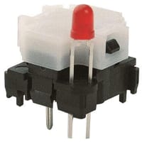 Marquardt Switches Switch, Tact and key, SPNO, 16+19 Pitch, 100mA 28V, PCB, Illuminated, Red