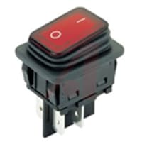 Marquardt Switches Switch;Rocker;DPST;ON-OFF;IP65;16A;125-250VAC;Illum;125V;Red;I/O Legend;QC;6.3