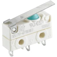 Marquardt Switches Switch, Snap-action, SPDT, mom, IP67, Straight Lever Actuator, 6A, 250VAC, Solder