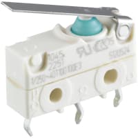 Marquardt Switches Switch, Snap-action, SPDT, mom, IP67, Straight Lever Actuator, 6A, 250VAC, PCB