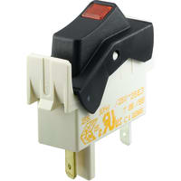 Marquardt Switches Switch, Rocker, SPST, ON-OFF, IP40, 10A, 250VAC, Illum, Red, Auto OFF Function, 15 Min, QC