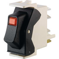 Marquardt Switches Switch, Rocker, SPST, ON-OFF, IP40, 10A, 250VAC, Illum, Red, Remote OFF Function, QC