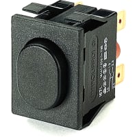 Marquardt Switches Switch, Pushbutton, SPNO, IP54, 16A, 250VAC, Non-Illuminated, Black, QC