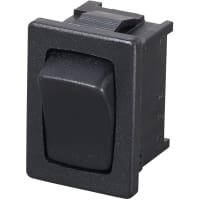 Marquardt Switches Switch, Rocker, SPST, ON-OFF, IP40, 30mA, 12VDC, Non-Illuminated, Black, QC