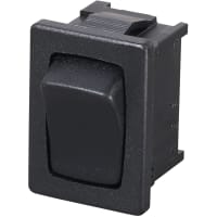 Marquardt Switches Switch, Rocker, SPDT, ON-OFF-ON, IP40, 30 Ma, 12VDC, Non-Illuminated, Black, QC, 4.8