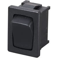 Marquardt Switches Switch, Rocker, SPDT, (ON)-OFF-(ON), IP40, 30 Ma, 12VDC, Non-Illuminated, Black, QC, 4.8