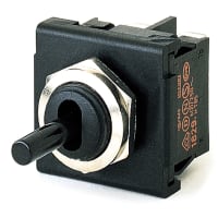 Marquardt Switches Switch, Toggle, DPDT, (ON)-OFF-(ON), IP40, 6A, 250V AC, Non-Illuminated, Black, QC, 4.8