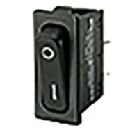 Marquardt Switches Switch, Rocker, SPST, ON-OFF, IP40, 16A, 125-250VAC, Non-Illum, Black, I/O Legend, QC, 6.3