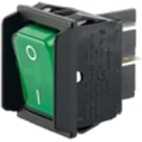 Marquardt Switches Switch, Rocker, DPDT, ON-OFF, IP40, 6A, 250VAC, Illum, 230V, I/O Legend, White, QC, 6.3