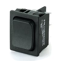 Marquardt Switches Switch, Rocker, DPDT, (ON)-OFF-ON, IP40, 16A, 125-250VAC, Non-Illum, Black, 6.3