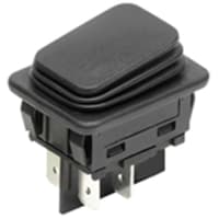 Marquardt Switches Switch, Rocker, DPST, ON-OFF, IP40, 16A, 125-250VAC, Non-Illuminated, Black