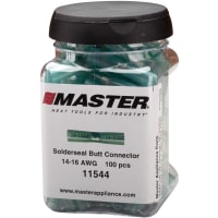 Master Appliance Solderseal Butt Splice Connector Jar, 14-16 AWG Blue, 100 Pcs"