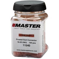 Master Appliance Proseal Butt Splice Connector Jar, 18-20 AWG Red, 100 Pcs"