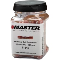 Master Appliance Multiseal Butt Splice Connector Jar, 18-20 AWG Red, 100 Pcs"