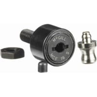 McGill Crowned Metric Cam Follower, Stud Mount Roller, 16mm RD, Screwdriver Slot