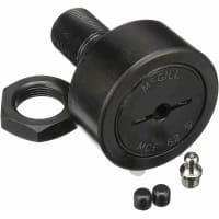 McGill Crowned Metric Cam Follower, Stud Mount Roller, 62mm RD, Screwdriver Slot