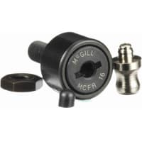 McGill Crowned Metric Cam Follower, Stud Mount Roller, 16mm RD, Screwdriver Slot