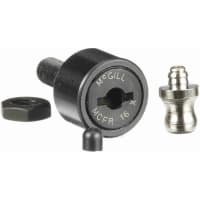 McGill Cylindrical Metric Cam Follower, Stud Mount Roller, 16mm RD, Screwdriver Slot