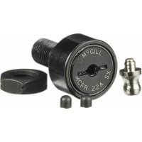 McGill Cylindrical Metric Cam Follower, Stud Mount Roller, 22mm RD, Screwdriver Slot