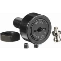 McGill Crowned Metric Cam Follower, Stud Mount Roller, 26mm RD, Screwdriver Slot