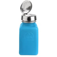 Menda Bottle, 6 Oz., Square Shape, One-Touch, High Density Polyethylene, Blue