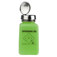 Menda Bottle, 6 Oz., Square Shape, One-Touch, High Density Polyethylene, Green, IPA Printed