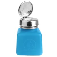 Menda Bottle, 4 Oz., Square Shape, One-Touch, High Density Polyethylene, Blue