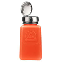 Menda Bottle, 6 Oz., Square Shape, One-Touch, High Density Polyethylene, Orange