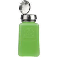 Menda Bottle, 6 Oz., Square Shape, One-Touch, High Density Polyethylene, Green