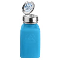 Menda Bottle, 6 Oz., Square Shape, Pure-Touch, High Density Polyethylene, Blue