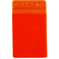 Menda BADGE HOLDER, ORANGE, ZIPPER, VERTICAL FORMAT, 3'' x 5'' OD