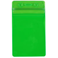 Menda BADGE HOLDER, GREEN, ZIPPER, VERTICAL FORMAT, 3'' x 5'' OD