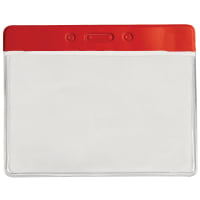 Menda HOLDER, BADGE, COLOR TOP, HORIZ, RED, 3-1/2INX2-3/8IN (IS)