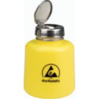 Menda Bottle, 6 Oz., Flask Shape, One-Touch, High Density Polyethylene, Yellow