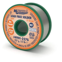 MG Chemicals Solder; Lead Free; No Clean; 21 gauge wire; .032 dia; 1/2 lb spool; Sn/Ag/Cu