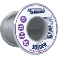 MG Chemicals Solder, 20 AWG 0.04 Dia SN63/PB37, 1 lb Spool, 488X Series