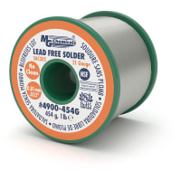 MG Chemicals Solder, Lead Free, No Clean, 21 gauge wire, .032 diameter, 1 lb spool, Sn/Ag/Cu