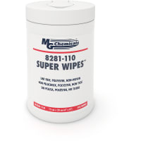 MG Chemicals Wipes, Lint-Free, Industrial, Static-Charge Free, 6in x 8in, 110 Wipes per Tub