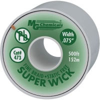 MG Chemicals Desolder, Fine Braid Super Wick, 500ft L x 0.075In W, RMA Type, Green