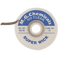 MG Chemicals Desoldering Braid, No Clean Super Wick, 5ft L x .100in W, ESD Safe, Blue