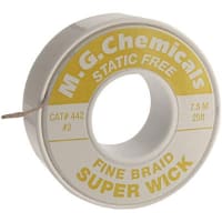 MG Chemicals Desolder, Fine Braid Super Wick, 25ft L x 0.050In W, RMA type, Yellow